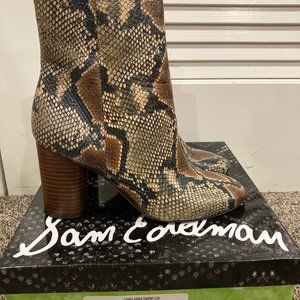 Sam Edelman - Corra Brown Snake Print Leather - Women Size 8.5 - Pre Owned